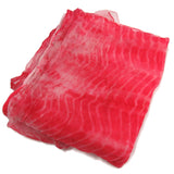 Silk printed crinkle chiffon fabric scarf for nuno felting color:  Red / White (CS-03)