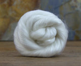 White Cashmere / A Grade Mulberry Silk roving  Natural Undyed  , color: Natural White