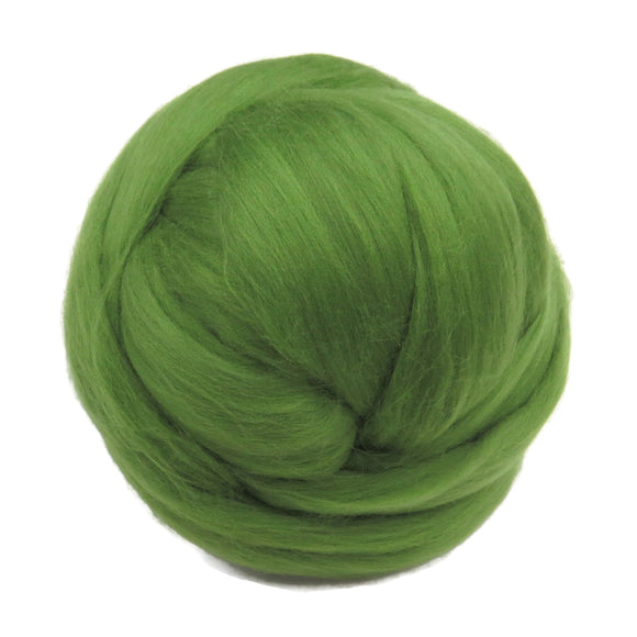 Merino / Silk  Roving, color: Leaf