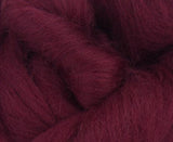 SALE! Superfine Merino 64s Wool Roving , Color: Claret
