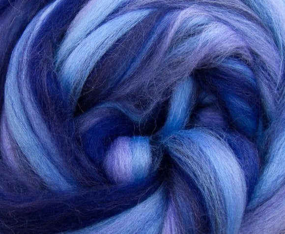 New! Merino blended wool roving , 4 oz , Northern Lights Collection , color Typhoon