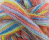 New! Blended Corriedale wool roving mix, 2-4 oz, color: Tropical