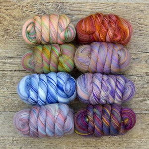 New! Blended  merino / Bamboo wool roving assortment kit,  200g ( 7oz ) total.