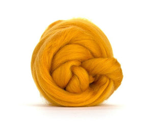 SALE! Superfine Merino 64s Wool Roving , Color: Marigold 2