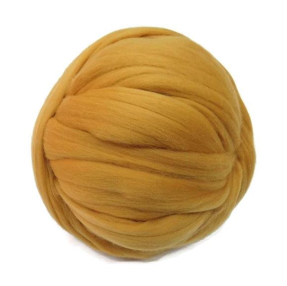NEW! Superfine Merino wool roving 19 microns , Color: Honey