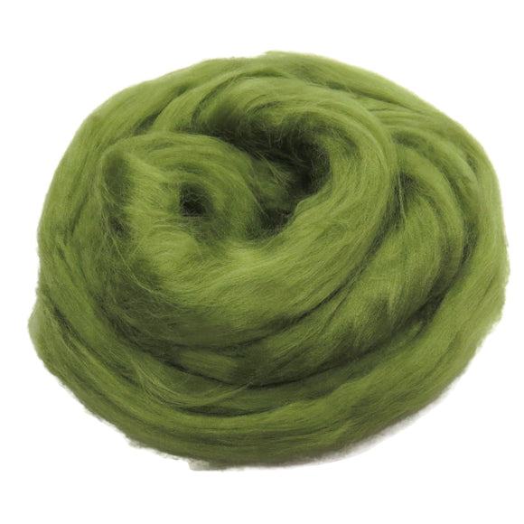 Viscose Fiber for felting ,spinning, paper making and art batts . color: Asparagus