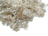 1oz, Yearling Mohair wool locks , color: Natural White,   LS-12
