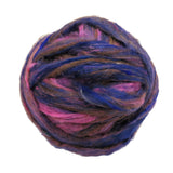 Pulled Sari Silk Roving, color: Multi Mix (PS-34) Pink / Purple / Brown
