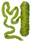 Merino wool roving 19 microns, Colour: lime