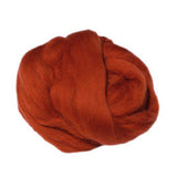 Merino wool Roving 19 microns ,colour:rust