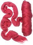 Merino wool roving 19 microns ,color azalea
