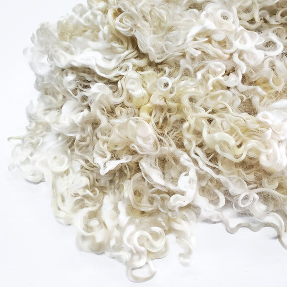 1 oz  Prime Leicester wool locks , color: Natural White , LS-16