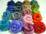Varigated Felters Palette superfine merino wool, 4oz,18 colors,Varigated Mix