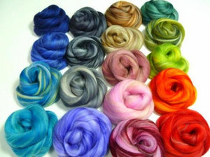 Varigated Felters Palette superfine merino wool, 4oz,18 colors,Varigated Mix