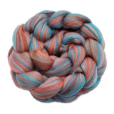 New! Merino blended wool roving , 2 or4 oz , Color Coral Reef