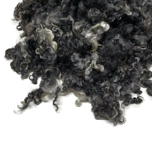 1oz,  Prime Gotland wool locks, color: Undyed Charcoal Gray  , LS-5