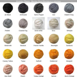 SALE! 21.5mic Merino Wool Roving , Color: Orange Crush