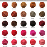 SALE! 21.5mic Merino Wool Roving , Color: Orange Crush