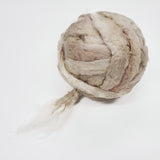 Pulled Sari Silk Roving, color Ivory / Champagne, (PS-3)