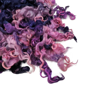 1 oz  Premium Cotswold wool locks , color: Pink / Purple Mix, JD-10
