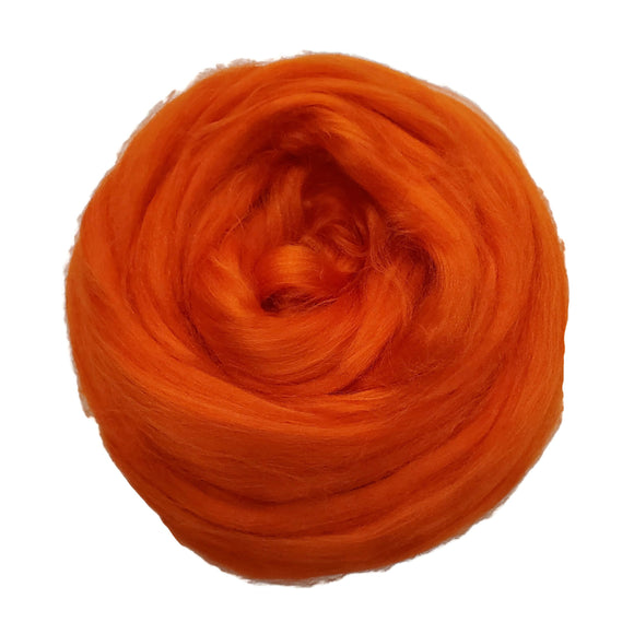 Viscose Fiber for felting ,spinning, paper making and art batts . color: Orange