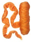 Superfine merino wool roving ,  Colour Tangerine