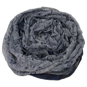 Silk printed crinkle chiffon fabric scarf for nuno felting , 17X84 inches  (SCA-21)