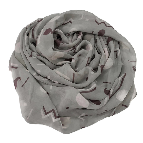 Silk printed crinkle chiffon fabric scarf for nuno felting , 18X84 inches  (SCA-19)