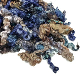 1oz,  Prime BFL-Gotland cross wool locks, color: Denim Blue / Brown  , ADF-26