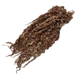 1oz Premium Hand picked Teeswater wool locks,  10&quot;-12&quot; , Extreme locks for tailspinning and felting Color: Chestnut  (ADF-59B)