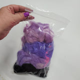 Super Soft Pulled Silk Cloud fiber Palette Kit, Black / Purple shades