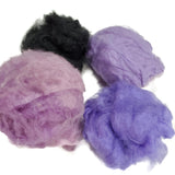 Super Soft Pulled Silk Cloud fiber Palette Kit, Black / Purple shades
