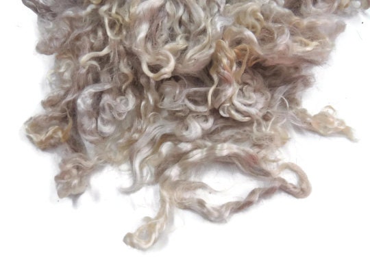 1oz, Kid Mohair wool locks ,Hand-picked colour Champagne  LS-13