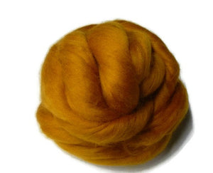 Superfine merino wool roving 19 microns, 4oz, colour: Saffron