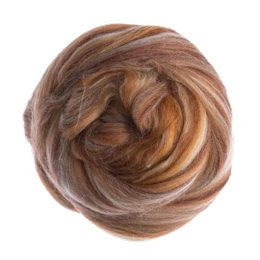 merino wool roving 19 microns,4 oz ,color (Maya Chocolate)