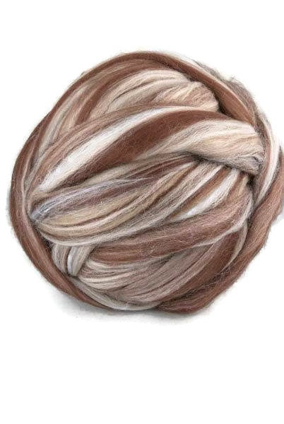 Superfine merino wool roving 19 microns 4 oz,color blend (St-Martin)
