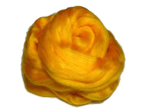 1 oz Tussah silk roving  , color Yolk