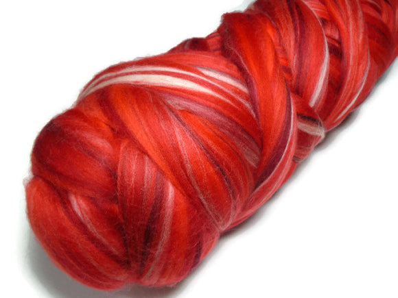 4 oz merino wool roving 19 microns  colour blend (Flamenco)