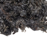 1oz,  Wensleydale lamb wool lock , undyed natural black , 3-5 inch long, LS-21