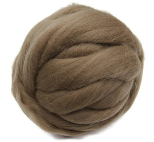 Merino superfine wool roving 19 microns,  ,Color: NUT
