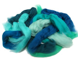 Felters Palette Merino Wool Roving - 7 Vibrant Blue Lagoon Colors Superfine Wool Fibers Assortment