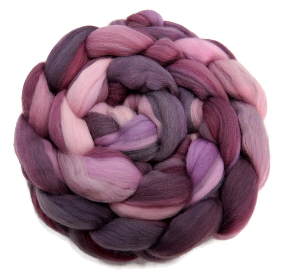 Superfine merino wool roving 19 microns 4 oz,Tempera Collection ( Irises)