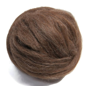 Baby Alpaca wool roving Medium Brown