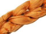 New! Red Eri Silk Roving, Naturally copper red for felting and spinning.